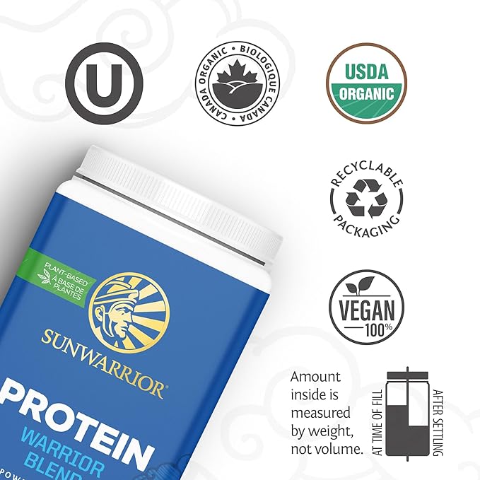 Sunwarrior Chocolate &amp Vanilla Organic Plant Based Protein Powder Set | Bundle &amp Save | Vegan Organic Protein Powder | Non-GMO Soy Dairy Filler &amp Gluten Free (30 Servings Each)