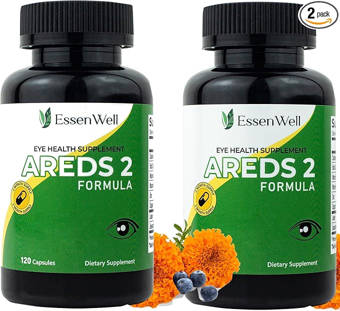 AREDS 2-2 Pack 240 Capsules + Multivitamin Lutein and Zeaxanthin 20mg 2-in-1 Eye Vitamin Contains Vitamin C D E &amp Zinc