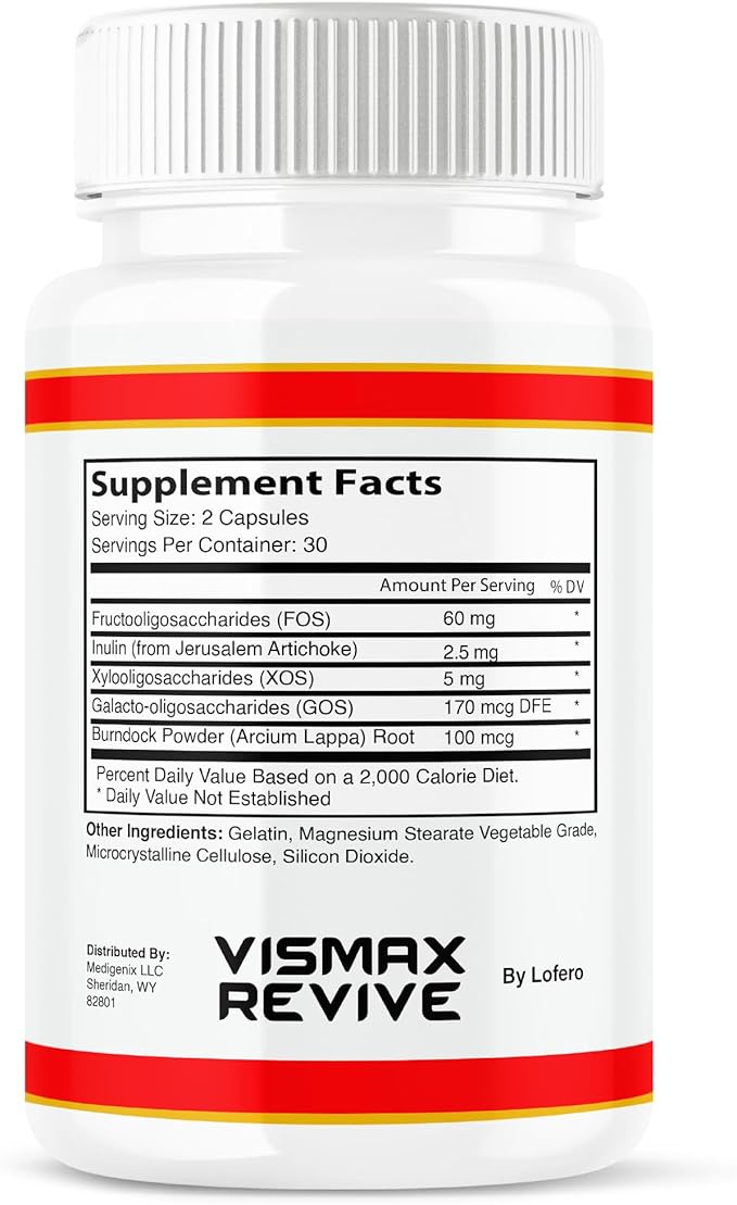 Vismax Revive Capsules Vis Max Premium Eye &amp Vision Vitamin Supplement Pills - Natural Ingredients Advanced Formula for Eyesight Visual Sight Overall Wellness Support - Made in USA (60 Capsules)