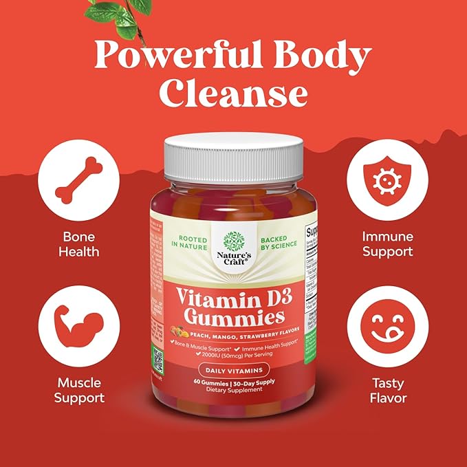 Bundle of Multivitamin Gummies for Adults - Halal Multivitamin Gummy with B12 Biotin and Vitamin D3 Gummies for Daily Wellness - Delicious D Adults with 2000IU per Serving Bone Muscle &amp Immune Sup