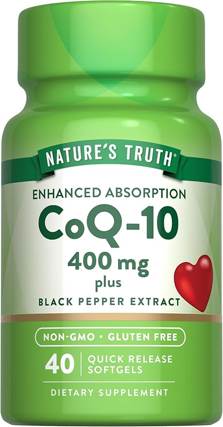 Nature's Truth CoQ10 400mg | Softgels | Maximum Strength | High Absorption | Non-GMO &amp Gluten Free Supplement