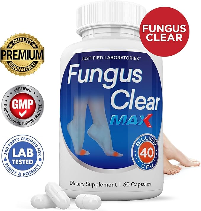 Justified Laboratories Fungus Clear Max Pills 40 Billion CFU Probiotic 60 Capsules