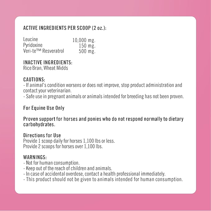 Formula 707 MetaStable Pellets for Horses 5 lb Bag – 40 Servings – University-Studied Support for Horses with Laminitis Insulin Resistance &amp Metabolic Disorders