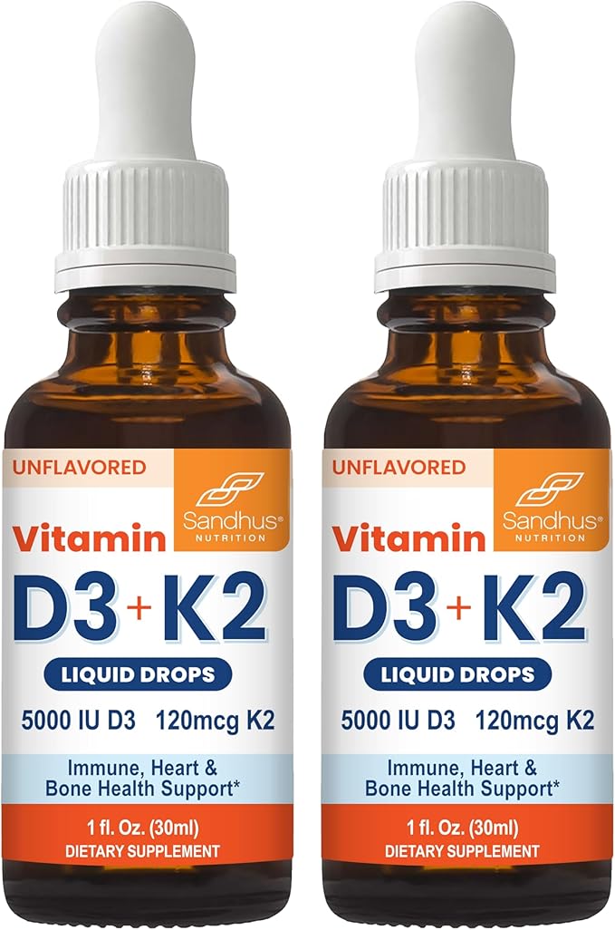 Sandhu's D3K2 Drops &amp Zinc Quercetin Capsules for Immune Health Support