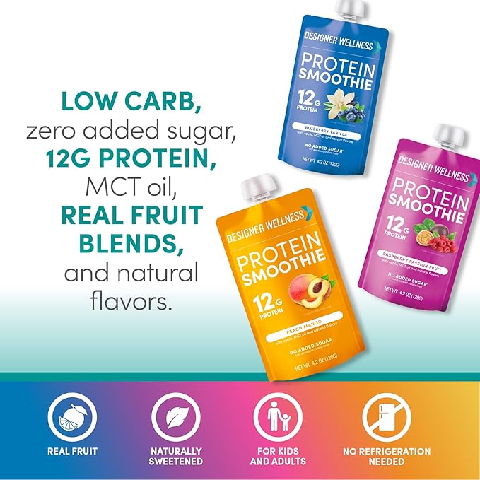 Designer Wellness Protein Smoothies Super Fruits Variety and Mixed Berry Bundle