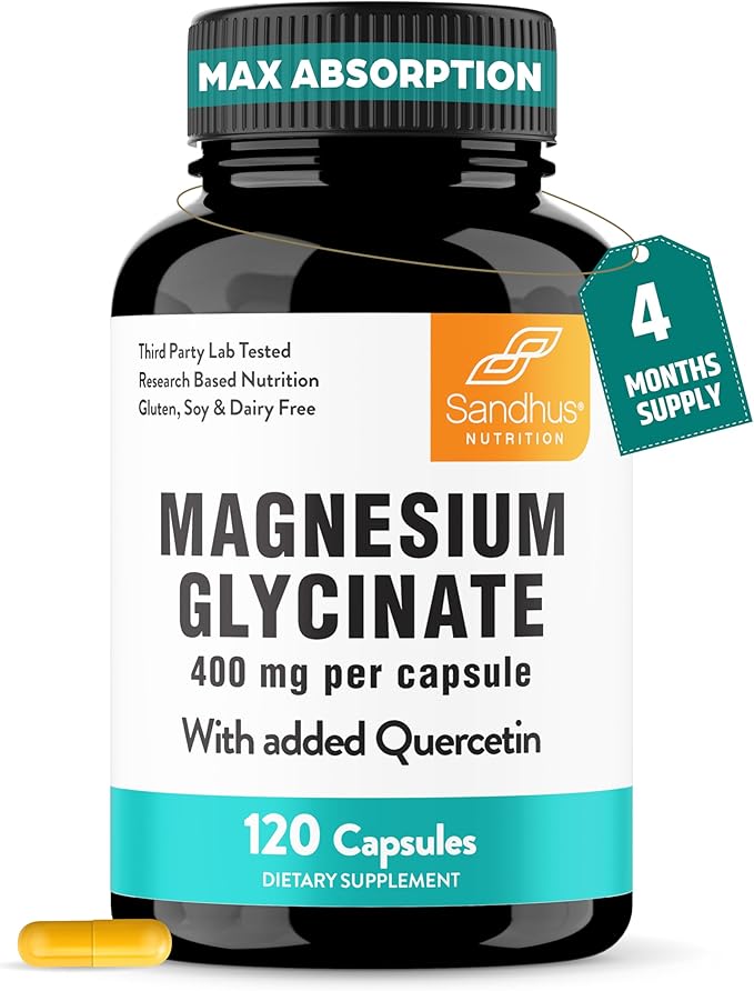 Sandhu's Vitamin D3 K2 10000 IU Bundle with Zinc Quercetin &amp Magnesium Glycinate Capsules (120 Count Each) | for Men &amp Women