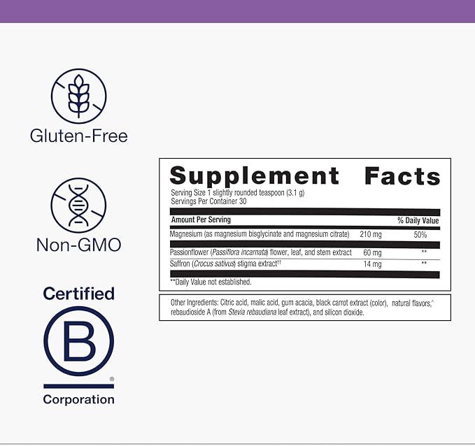 Metagenics MagActive Magnesium Night Powder - Sleep Support Supplement - Aids Healthy Sleep-Wake Cycle - Contains Magnesium Passionflower &amp Saffron - Melatonin Free - 93 g Mixed Berry Flavor
