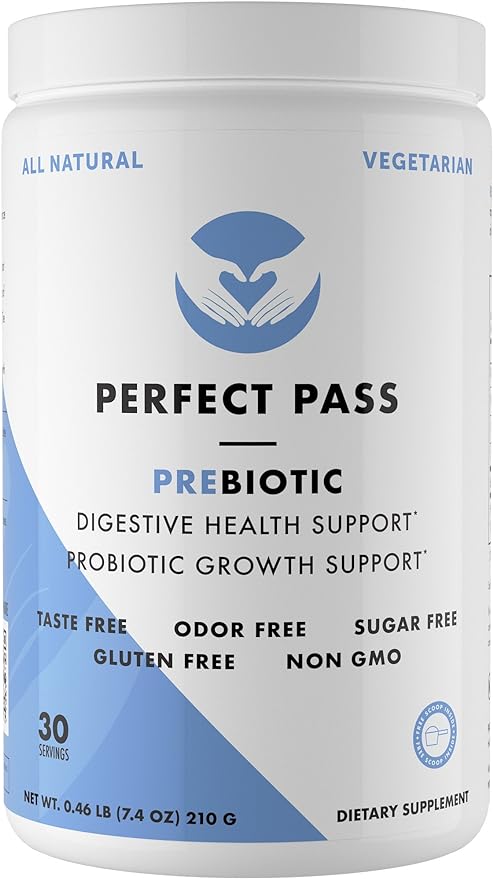 PERFECT PASS Prebiotics and Probiotics for Digestive Health Capsule and Powder Supplement Bundle for Adults Natural Bacillus Strains with PHGG for Gut and Digestive Wellness