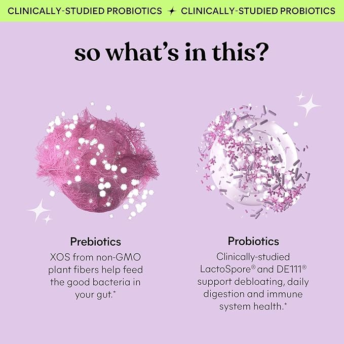 Lemme Debloat - Digestive &amp Gut Health Gummies with 2 Clinically Studied Probiotics &amp Prebiotic Vegetarian Gluten Free Non GMO BlackBerry Flavor (60 Count) (Pack of 2)