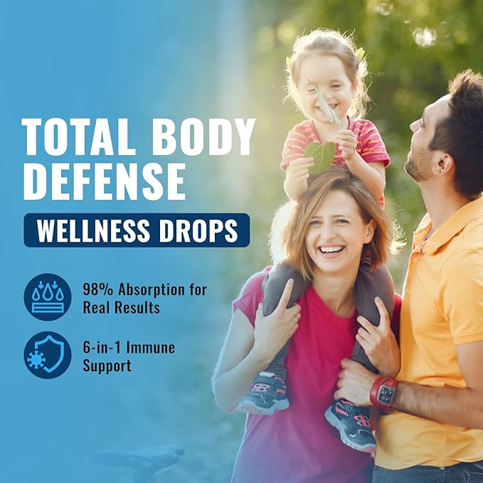 Total Immune 6-in-1 Liquid Multivitamin Supplement | 100% Daily Zinc Vitamin D3 Vitamin C Immunity Drops Vitamin Liquid | Elderberry Echinacea Ginger Support for Adults &amp Kids | 4 oz Passion F