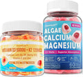NEVISS Vitamin D3 5000IU + K2 (MK-7) 120mcg + Calcium Supplement 600mg Algae Calcium Magnesium 2:1