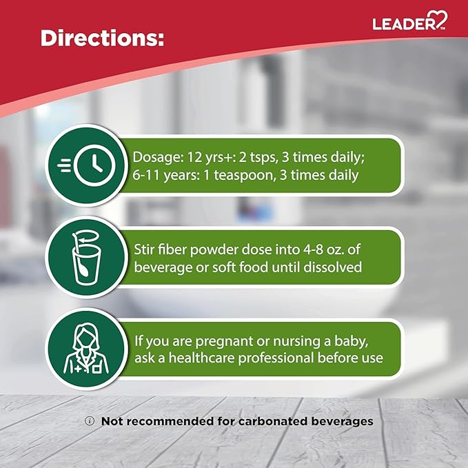 LEADER Prebiotic Fiber Supplement Powder Soluble Wheat Dextrin Dissolves Clear Tasteless &amp Grit-Free Non-Thickening Gluten &amp Sugar-Free Unflavored Daily Fiber for Gut Health 186 Servings