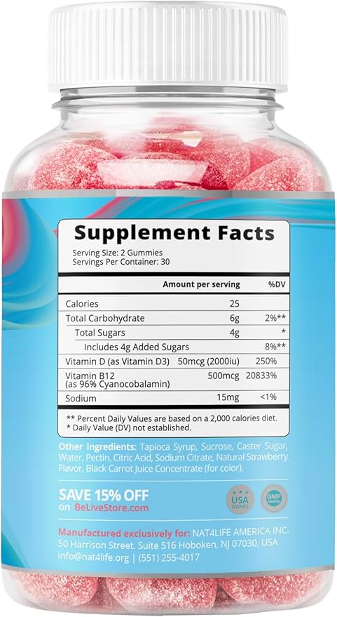 BeLive Vitamin Bundle D3+B12 + Vitamin C for Inmune Support Bone and Muscle Strenght and Energy Vegan