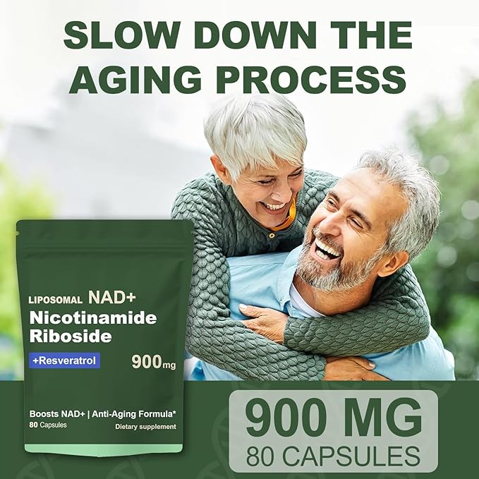 Liposomal NAD Supplement with NAD Nicotinamide Riboside Resveratrol 900 MG Boost NAD+ for Cellular Health Anti-Aging Energy Focus - 80 Capsules-44