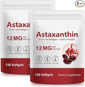 Astaxanthin 12mg 120 Softgels (2Pack)Premium Astaxanthin Antioxidant Supplements with Antioxidant Activity Supports Eye Skin Joint &amp Immune System Health Fresh Microalgae Source Non-GMO