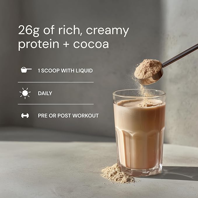 Blueprint Bryan Johnson Chocolate Protein Powder – Vegan Plant-Based Supplement with Cocoa Powder – Clean Ingredients – 26g Protein per Serving – Non-GMO – 30 Servings