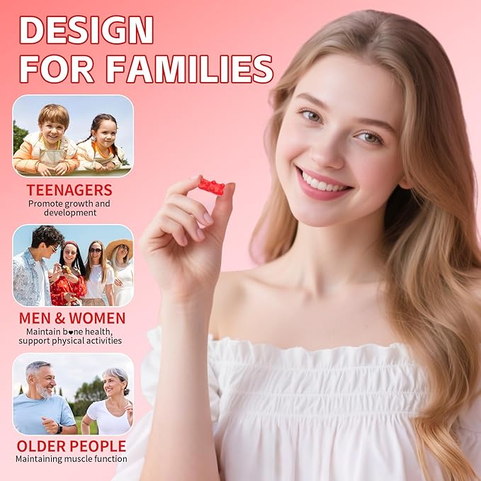 Calcium Citrate Gummies 1200mg Chewable Calcium Supplement for Women &amp Men Sugar Free Calcium for Bone Muscle &amp Immune Support Gluten Free Vegan Non-GMO Strawberry Flavor 120 Count