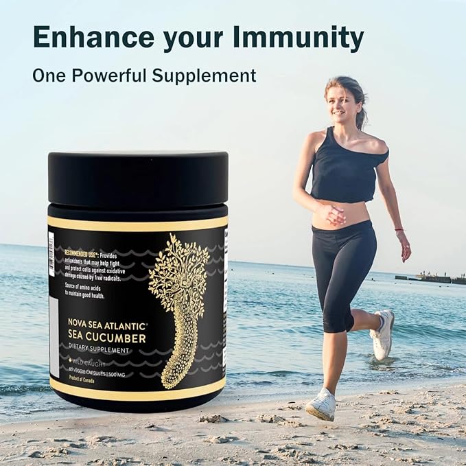 Sea Cucumber Supplement Wild Caught Sea Cucumber Capsules with Fucosylated Chondroitin Vitamins Mineral — Natural Antioxidant Supplement for Elderly Adult Child (Pack of 2)