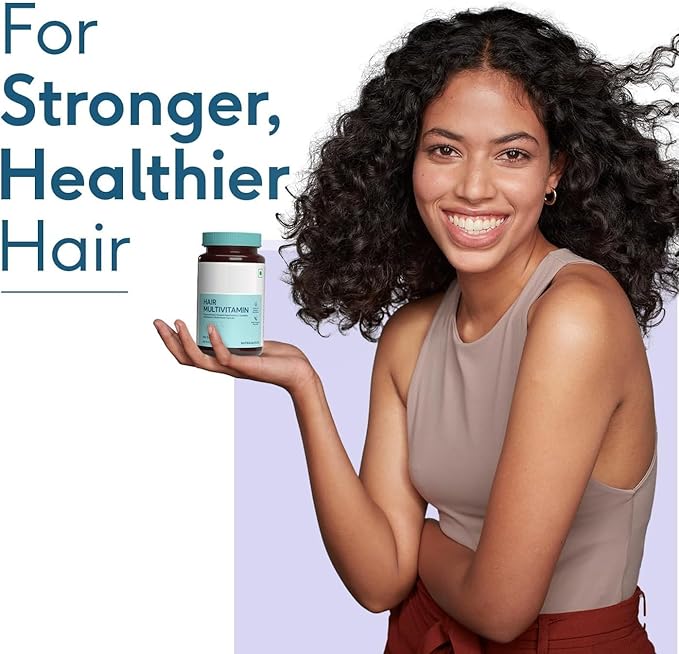 Hair Vitamin with DHT Blockers (60 Capsules) | Omega &amp Biotin Supports Keratin Synthesis &amp Helps Reduce Hair Fall
