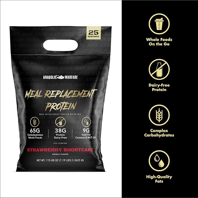 Anabolic Warfare Meal Replacement Protein Whole Food Meal Replacement Protein Shake Blueberry Crumb Cake 25 Servings