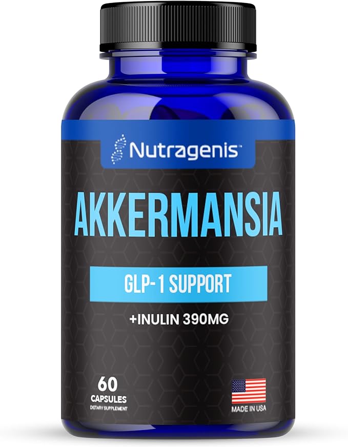 Akkermansia Muciniphila Probiotic – 1 Billion AFU with 390 mg Inulin Prebiotic Fiber – 60 Capsules 2-Month Supply – Gut Health &amp Metabolism Support Daily Probiotic for Men &amp Women