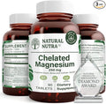 Natural Nutra Chelated Magnesium Oxide 250 mg - High Absorption for Strong Bones Heart Health Energy Boost Gluten-Free Non-GMO 90 Tablets (3 Pack) in BPA-Free Recyclable Glass Bottles