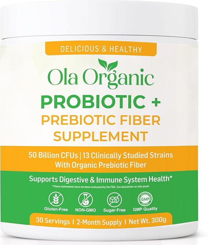 Max Strength Probiotic Powder – 60 Billion CFU with Prebiotics &amp 10 Strains – Supports Digestive &amp Gut Health – Non-GMO Formula (300g Jar)