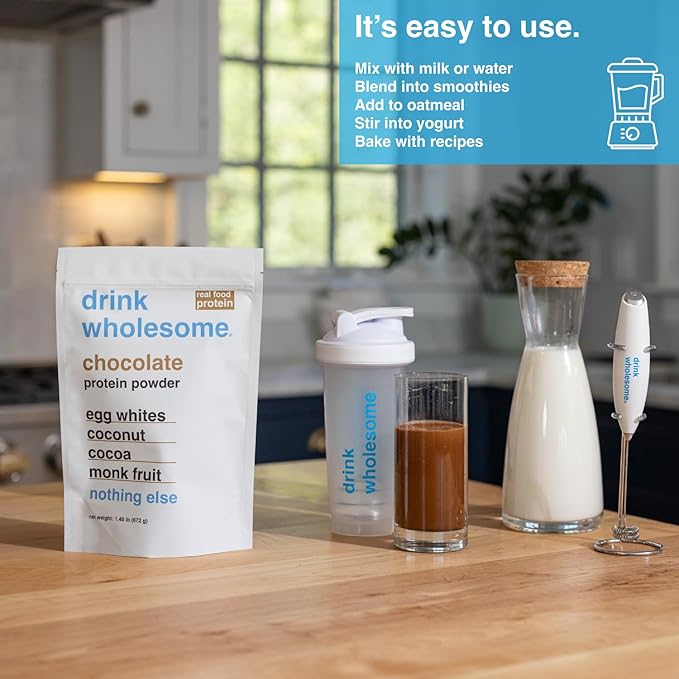 drink wholesome Chocolate and Vanilla Egg White Protein Powder Bundle