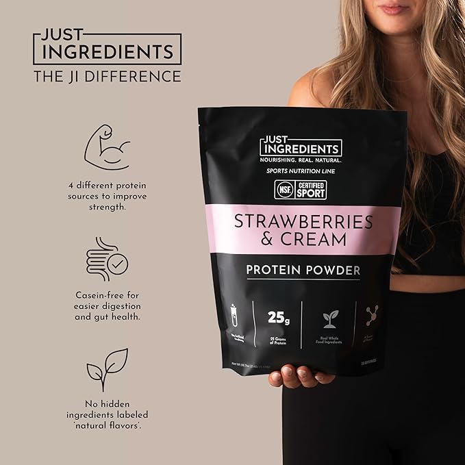 JUST INGREDIENTS Strawberries and Cream Protein Powder - NSF