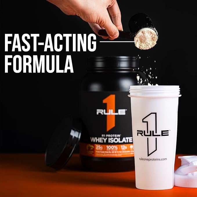 Rule 1 R1 Protein Whey Isolate - with 25g Protein &amp 6g BCAA Exclusively from Isolated &amp Hydrolyzed Sources for Workout Recovery (2 Pounds* Mint Chocolate Chip)