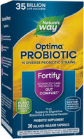 Nature's Way Fortify Optima Probiotic for Adults 35 Billion Live Cultures 15 Strains Supports Digestive Balance and Immune Health* No Refrigeration Required 30 Capsules (Packaging May Vary)