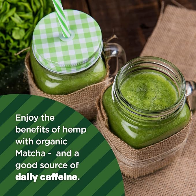 Manitoba Harvest Organic Hemp &amp Matcha Powder 5.5 oz Energy 6g of Protein 2g of Fiber per serving Matcha Protein Powder Vegan Non-GMO Project Verified 56g of Caffeine Packaging May Vary
