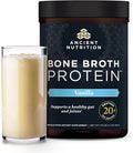 Ancient Nutrition Grass Fed Cage Free Bone Broth Protein Powder 20g Protein Hydrolyzed Collagen Peptides Keto &amp Paleo Friendly Supports Joint Gut Health Vanilla 20 Servings