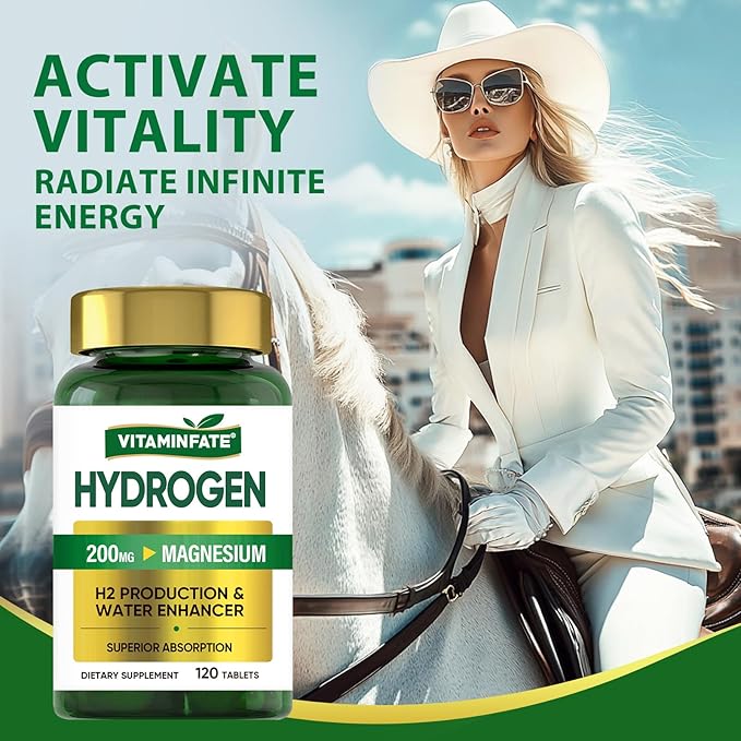 Hydrogen Water Tablets with Magnesium &amp Electrolytes 240 Tablets | H2 Molecular Hydrogen Supplement to Support Energy Brain Health Metabolism &amp Healthy Aging