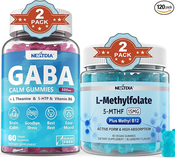 GABA 500 mg + L-MethylFolate 15mg Gummies 4 Pack