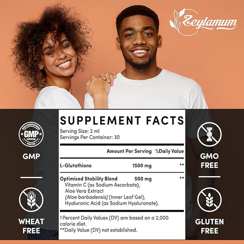 2000MG Liposomal Glutathione Liquid Drops Ultra High Absorption Natural Detoxification Immune System &amp Skin Support* L-Glutathione Vitamin C &amp Hyaluronic Acid Capsules Alternative 2.02