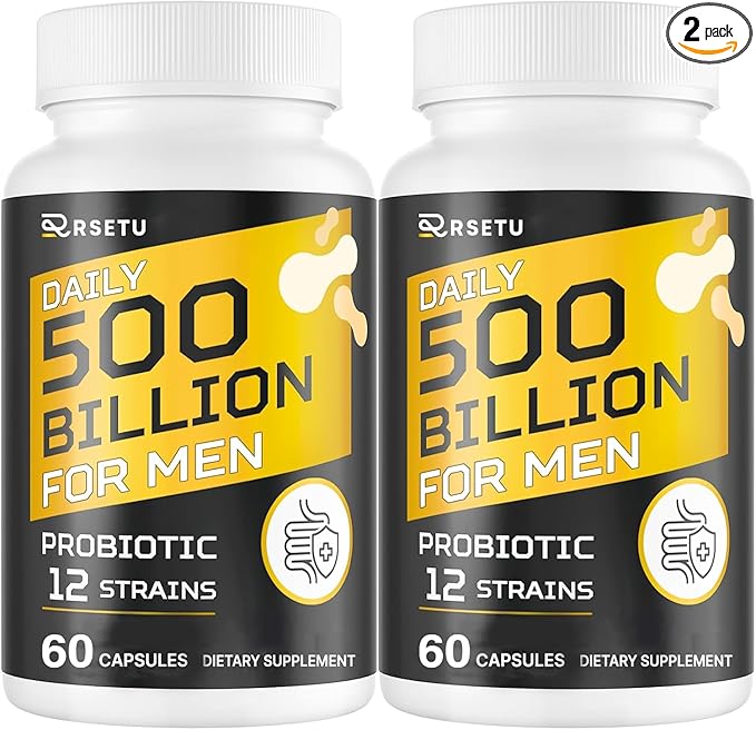Probiotics for Men 500 Billion CFUs &amp 12 Strains Mens Probiotic with Turmeric Cranberry Goji Gut Health for Men for Digestive Health Gut Bloating &amp Gas Immune Energy Support 60-Day Su