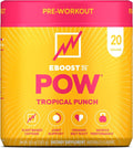 EBOOST POW Natural Pre Workout Powder – 20 Servings - Tropical Punch - A Pre Workout Supplement for Performance Joint Mobility Support Energy Focus - Men &amp Women - Non-GMO Gluten-Free No Crea