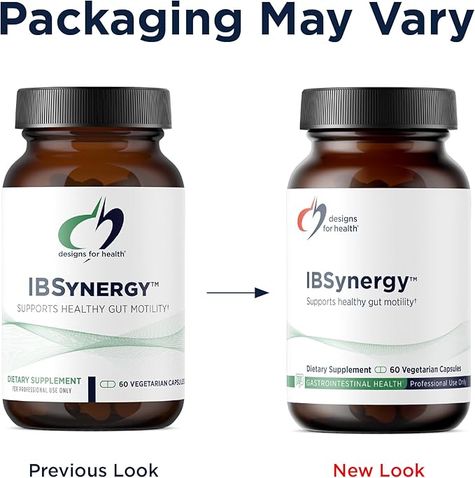 Designs for Health IBSynergy - Support GI Health Digestion + Brain-Gut Connection - Enteric Nervous System Support Supplement with 5-HTP L-Glutamine + Saccharomyces (60 Capsules)