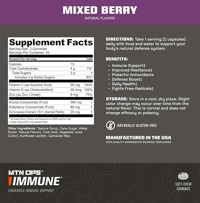 MTN OPS Vitamin D3 + K2 and Immune Gummies Bundle