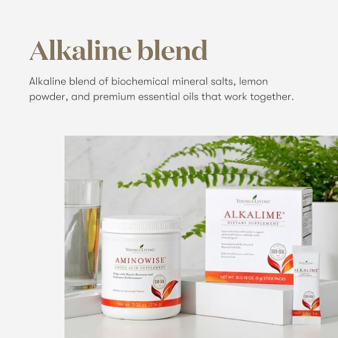 Young Living AlkaLime Stick Packs | 30 ct | Vitamin &amp Mineral Supplement | Digestive Wellness | Gentle on The Stomach | Infused with Calcium Potassium &amp Sodium