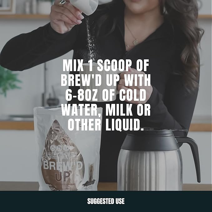 Sweat Ethic Brew’D UP Collagen Protein Coffee Whey Isolate &amp Collagen Peptides Natural Caffeine Low Lactose No Added Sugar Easy-Mix Protein Coffee Powder Mocha Flavor 15 Servings