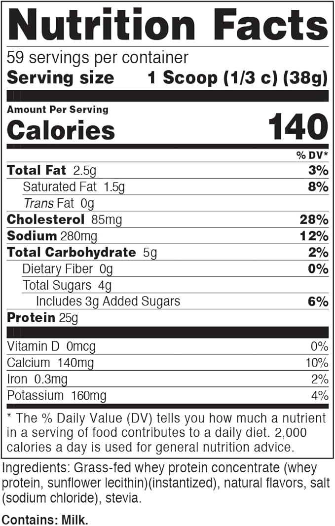 Nutricost Grass-Fed Whey Protein Concentrate (Vanilla) 5LBS - Undenatured Non-GMO Gluten Free Natural Flavors