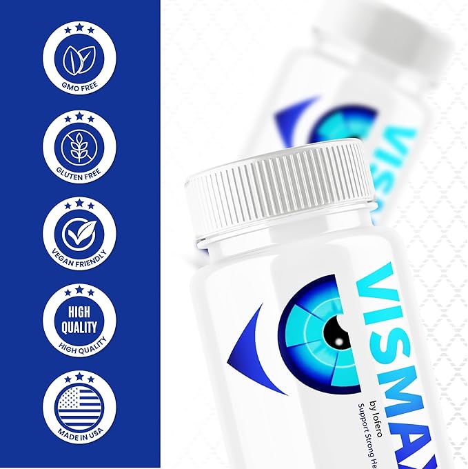 Vismax Revive Capsules Vis Max Premium Vision Supplement Vitamin Supplement Pills Premium All-Natural Ingredients Advanced Formula for Eyesight Focus Visual Sight Overall Wellness (60 Capsules)