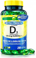 KP+ Vitamin D3 125 mcg (5000 IU) | Bone &amp Immune Health | Gluten Free | 250 Softgels | Pack of 1