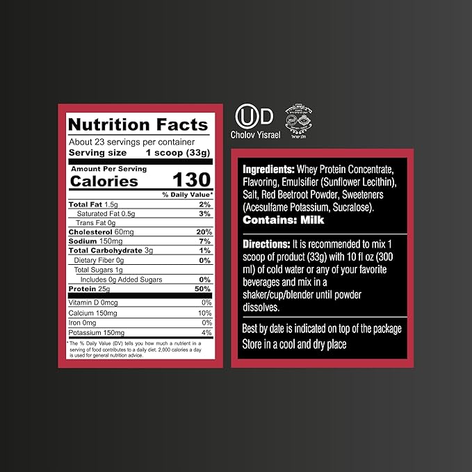 Cookies and Cream + Wild Strawberry Whey Protein Powder Bundle - Gluten-Free 25g Protein 5.5g BCAA 2.7g Leucine 1.4g Isoleucine 1.4g Valine