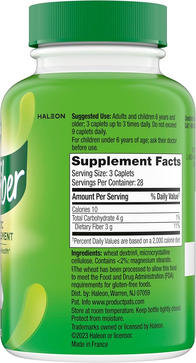 Benefiber Prebiotic Fiber Supplement Caplets84 Count (Pack of 2)