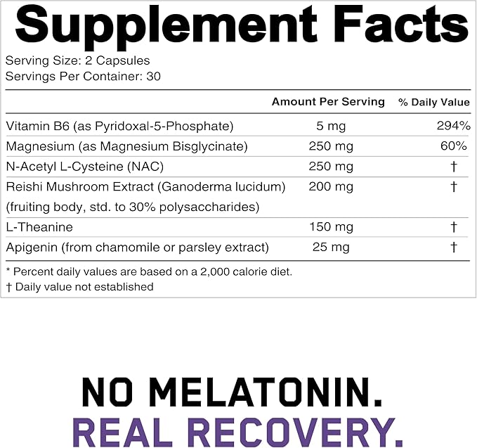 AIRWAAV Pro Sleep – Melatonin-Free Nighttime Recovery Supplement | Magnesium Bisglycinate | Helps You Relax Naturally Support Deep Sleep Cycles &amp Wake Up Clear | Non-GMO 60 Capsules
