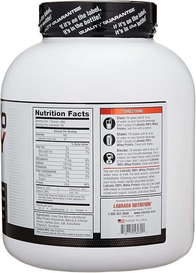 Labrada Nutrition 100% Whey Protein Powder Strawberry 4.13 lb