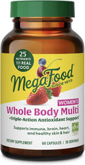 MegaFood Whole Body Womens Multivitamin - Multivitamin for Women - Vitamin D3 K2 Magnesium Citrate Folate Biotin Iron - Brain Heart Skin &amp Hair &amp Immune Support - 60 Capsules 30 Serving